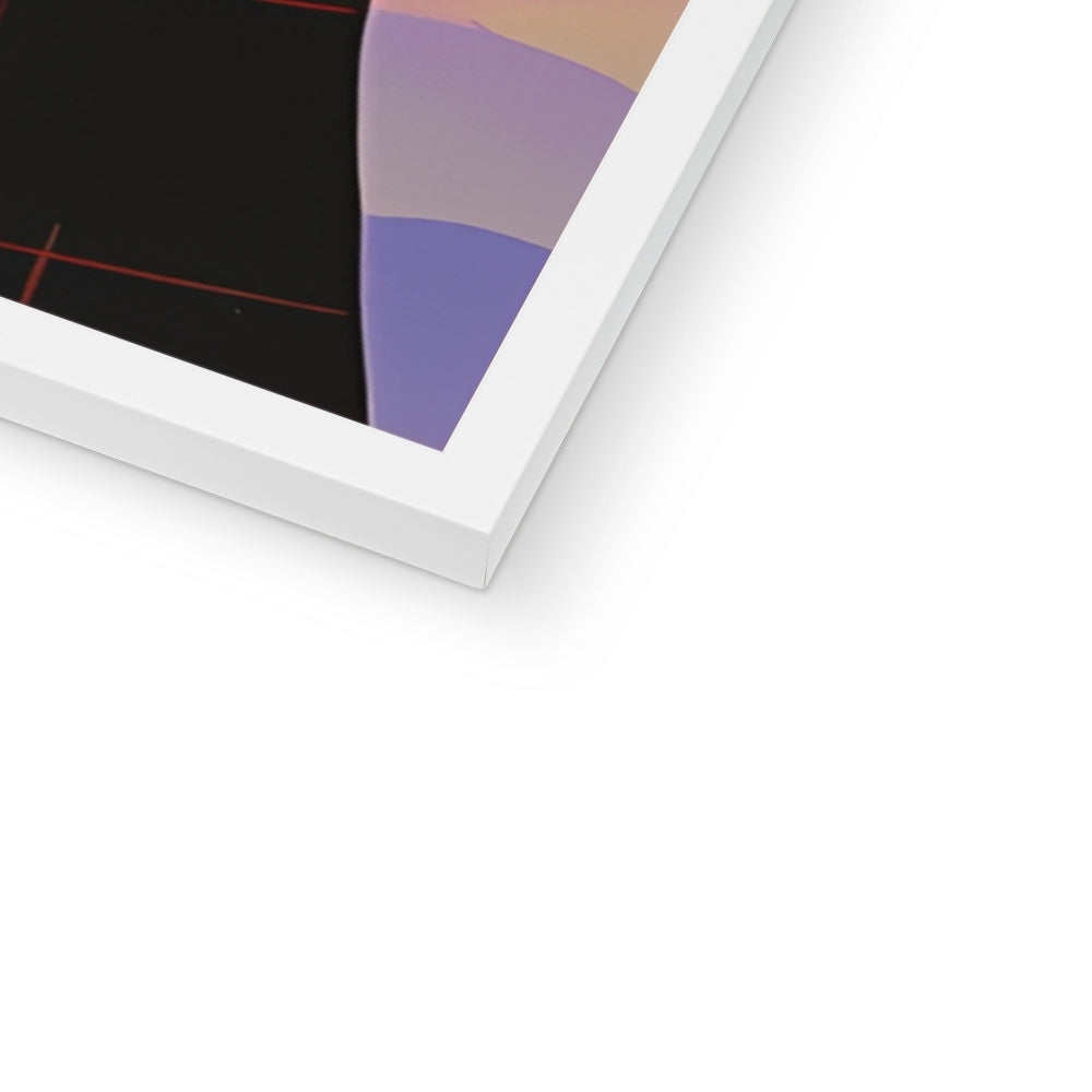 Corner detail of the white frame and white mat on “The Child of the Skull Crown” – Soulkeeper2099 framed art print.