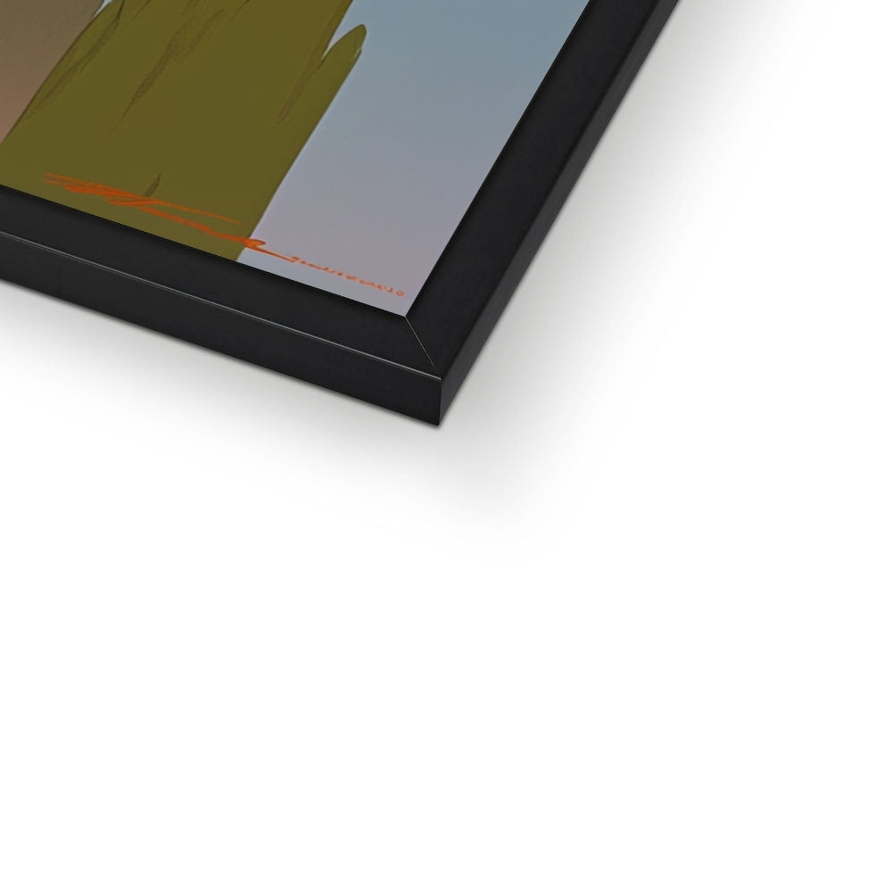 Corner detail of the black frame and white mat on “The Crown of Many Faces” – Soulkeeper2099 framed art print.