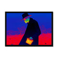 Le vagabond du panier de feu — Impression encadrée – Art Cyberpunk Néon by Soulkeeper2099