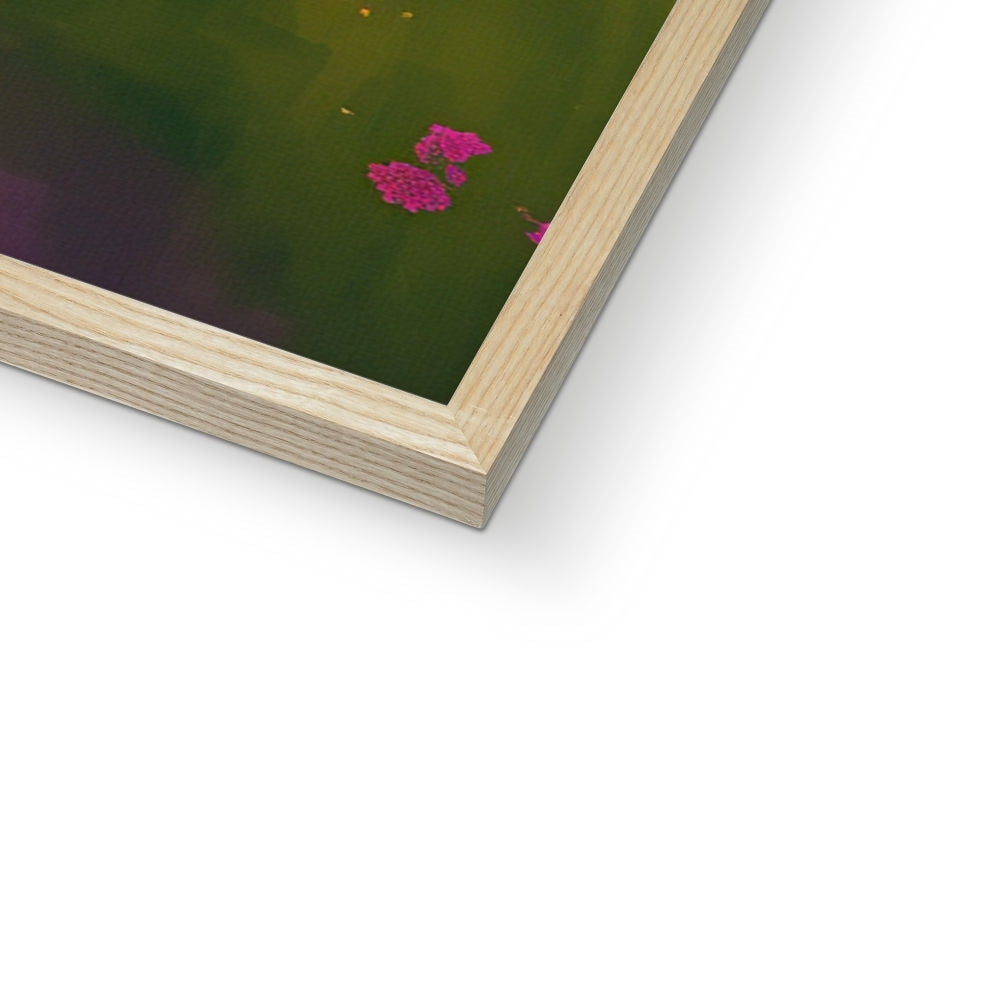 The Bloom-Buried Thinker – Neon Surrealism – Framed Print detail view by Soulkeeper2099