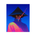A mysterious figure wearing an enormous pointed hat stares directly ahead – unframed giclée art print by Soulkeeper2099.