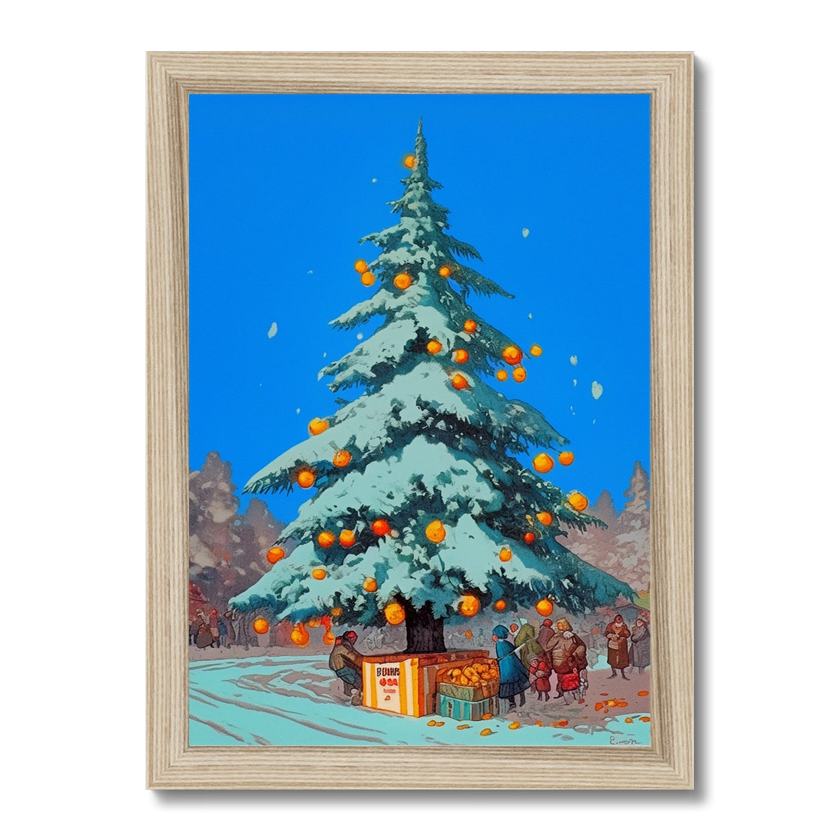 Citrus Market Tree – Dark Art Print – Framed Print frame mockup by Soulkeeper2099