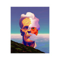Das Gebrochene Gesicht über dem Wolkenmeer Hahnemühle Photo Rag Druck – Dunkler Kunstdruck by Soulkeeper2099
