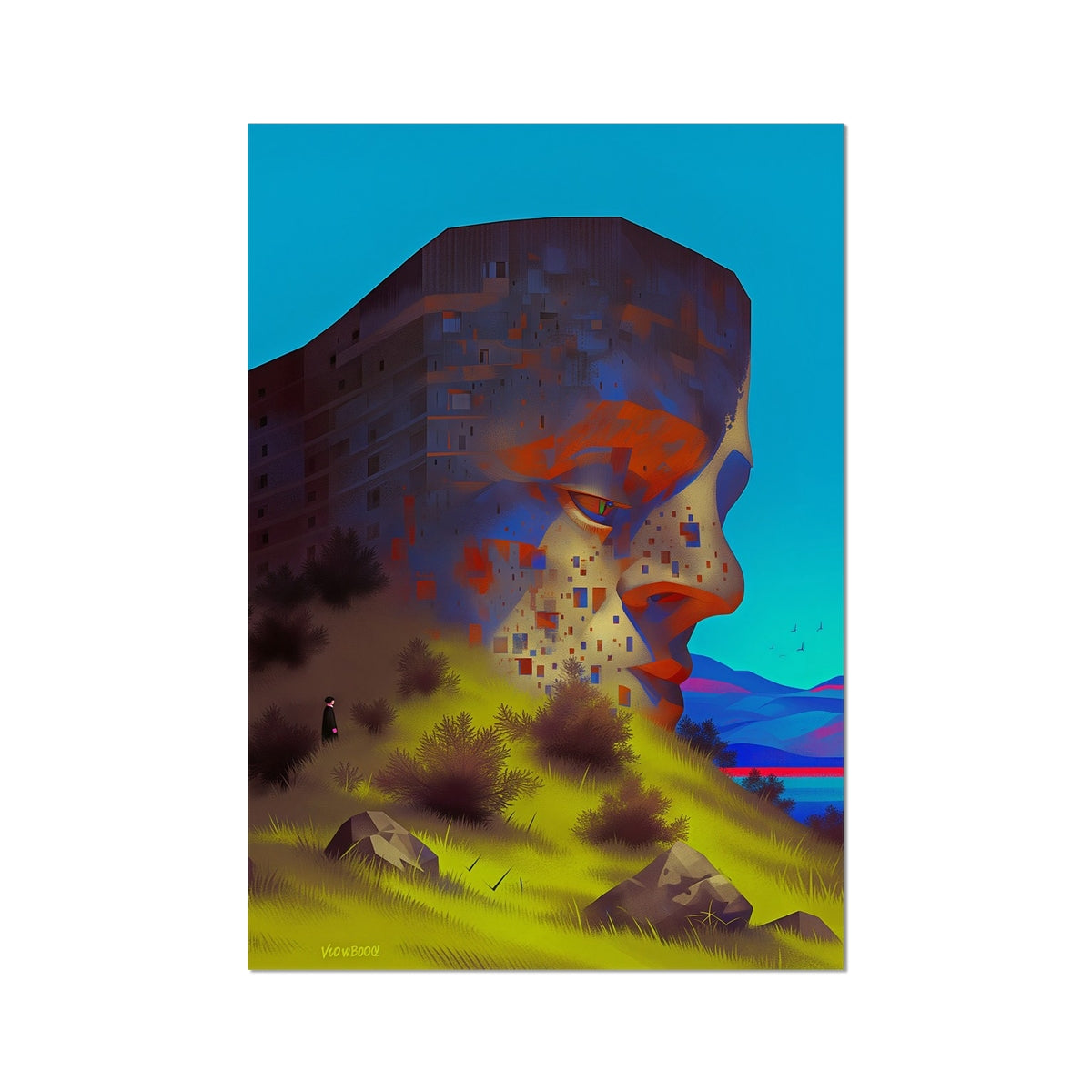 The Mountain's Profile – Surreal Dark Art – Photo Rag Print by Soulkeeper2099