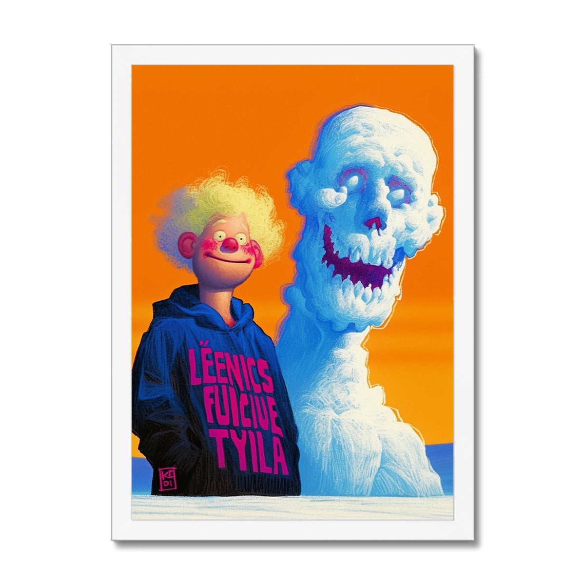 Amigo de la nieve al anochecer — Impresión Enmarcada – Arte Oscuro – Vista detallada by Soulkeeper2099