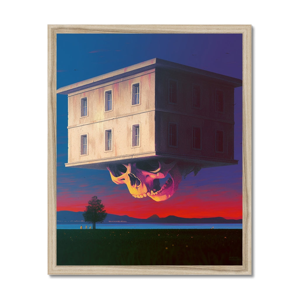 The Skull Beneath the House – Dark Art Print – Framed Print frame mockup by Soulkeeper2099
