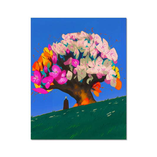 The Watcher Beneath the Great Bloom – Neon Surrealism – Wall Art Poster by Soulkeeper2099