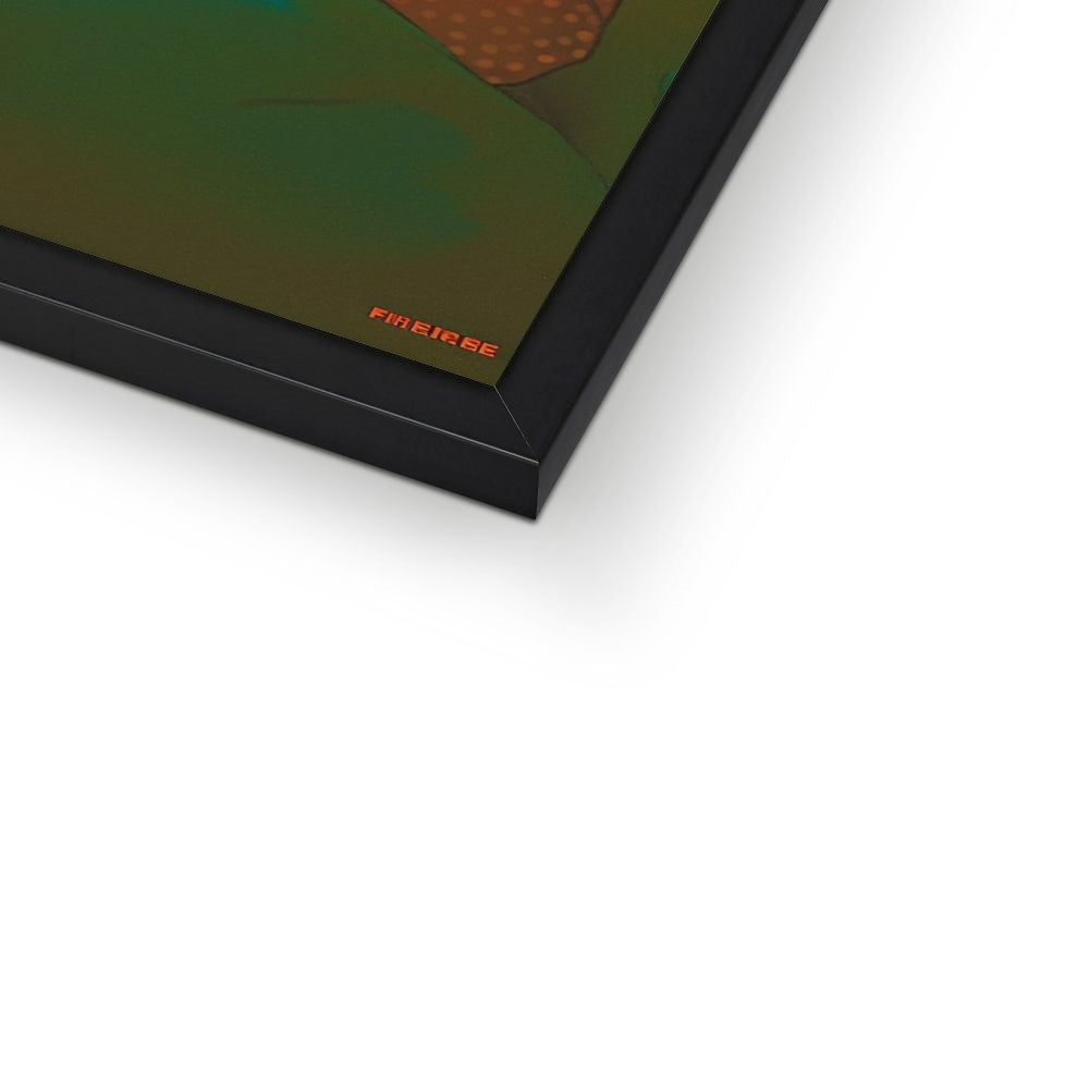 Couch-Side Christmas Scream – Dark Art Print – Framed Print print detail by Soulkeeper2099