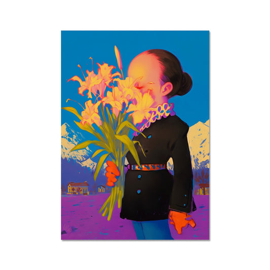 Face Hidden by Lilies – Surreal Portrait Art – Fine Art Print by Soulkeeper2099