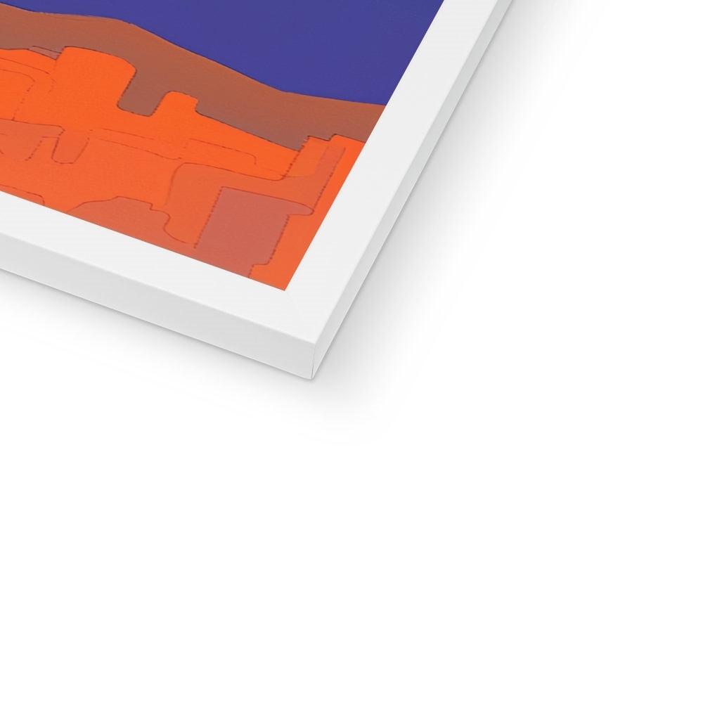 Corner detail of the white frame and white mat on “Beneath the Fractured Shell” – Soulkeeper2099 framed art print.