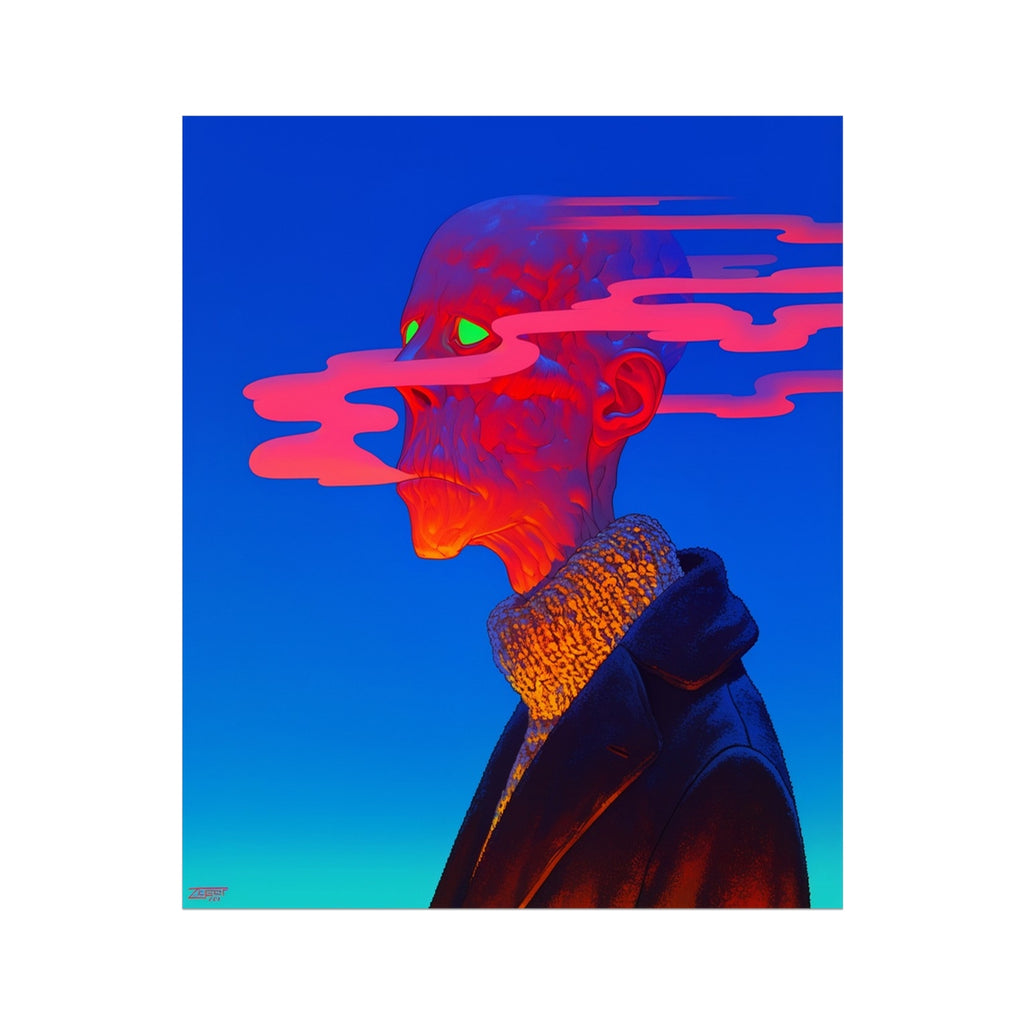 Green Signal Under Pink Noise – 1/1 Original Art – Hahnemühle Photo Rag Print by Soulkeeper2099