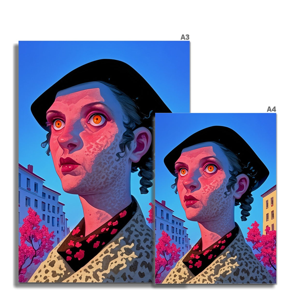 Crimson Gaze – Surreal Portrait Print – Fine Art Print detail view by Soulkeeper2099