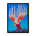 Throne of Antlers and Snow – Dark Art Print – Framed Print by Soulkeeper2099