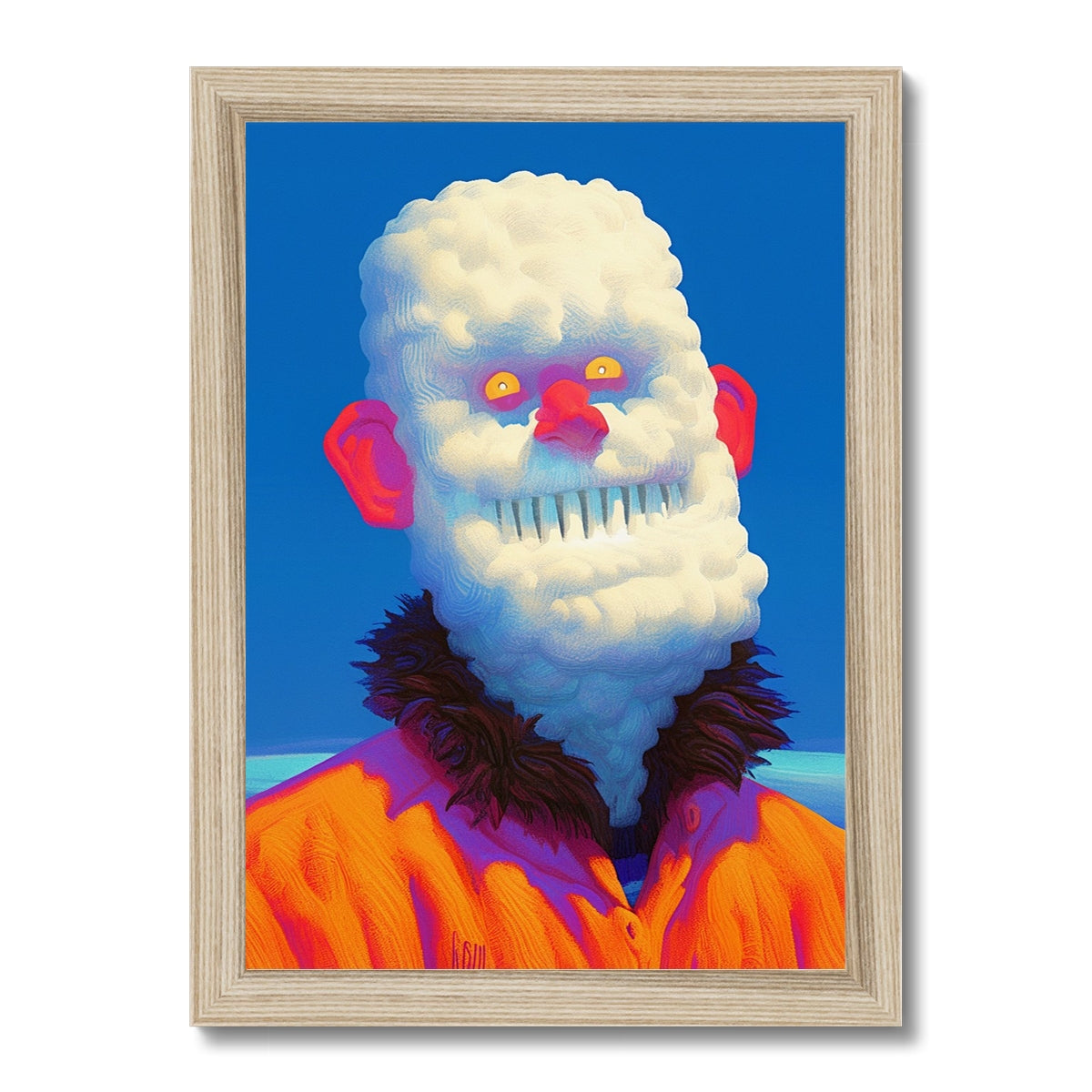 Frostgrinsen — Gerahmter Druck – Dunkler Kunstdruck – Rahmenmockup by Soulkeeper2099