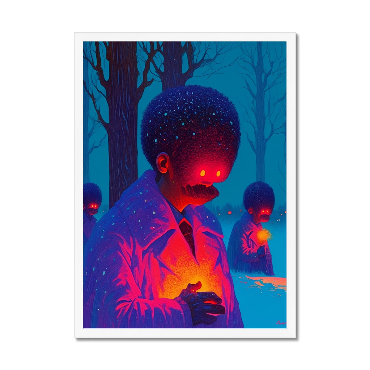 Hüter der Wärme — Gerahmter Druck – Dunkler Kunstdruck – Detailansicht by Soulkeeper2099
