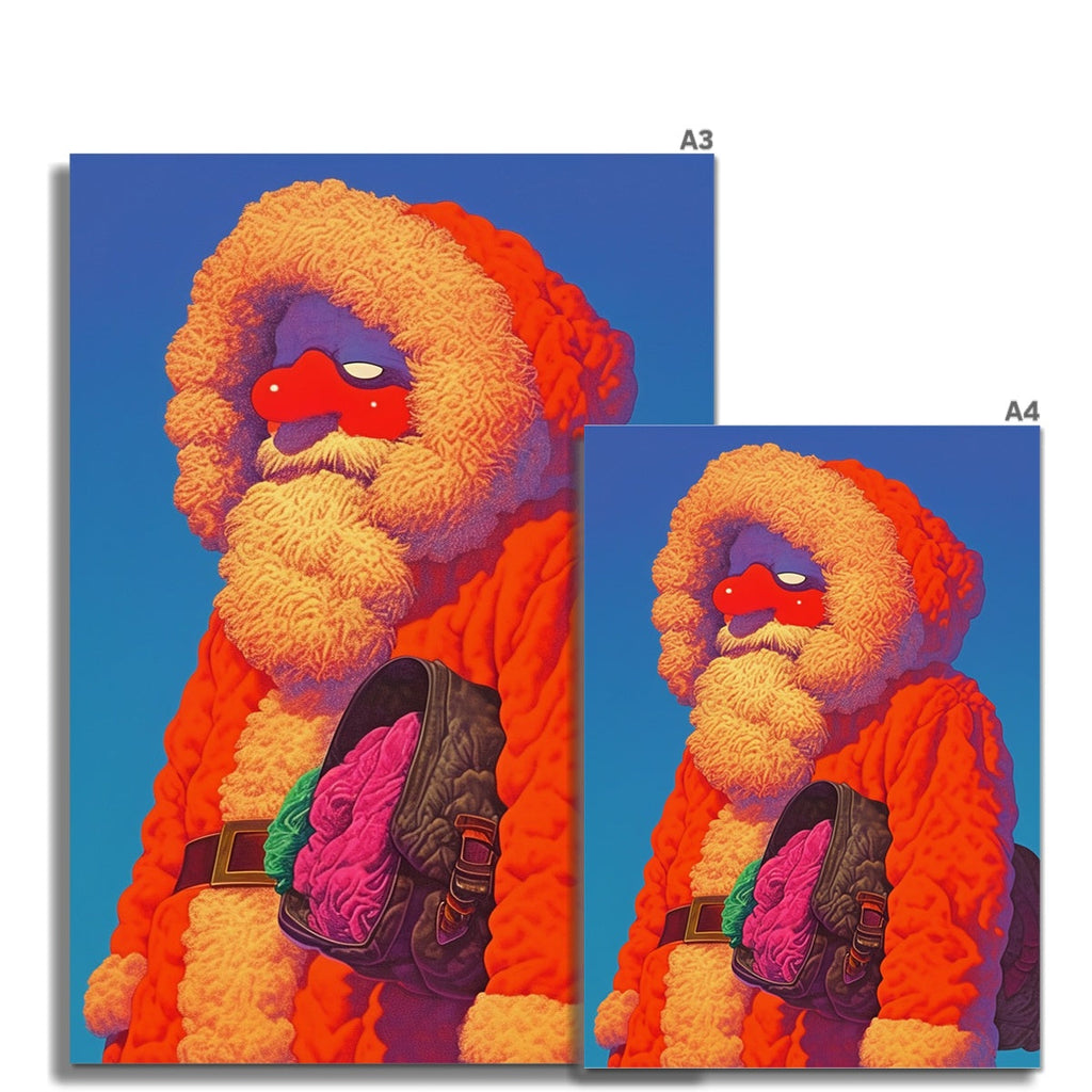 Santa, Packing His Mind – Dark Art Print – Fine Art Print detail view by Soulkeeper2099