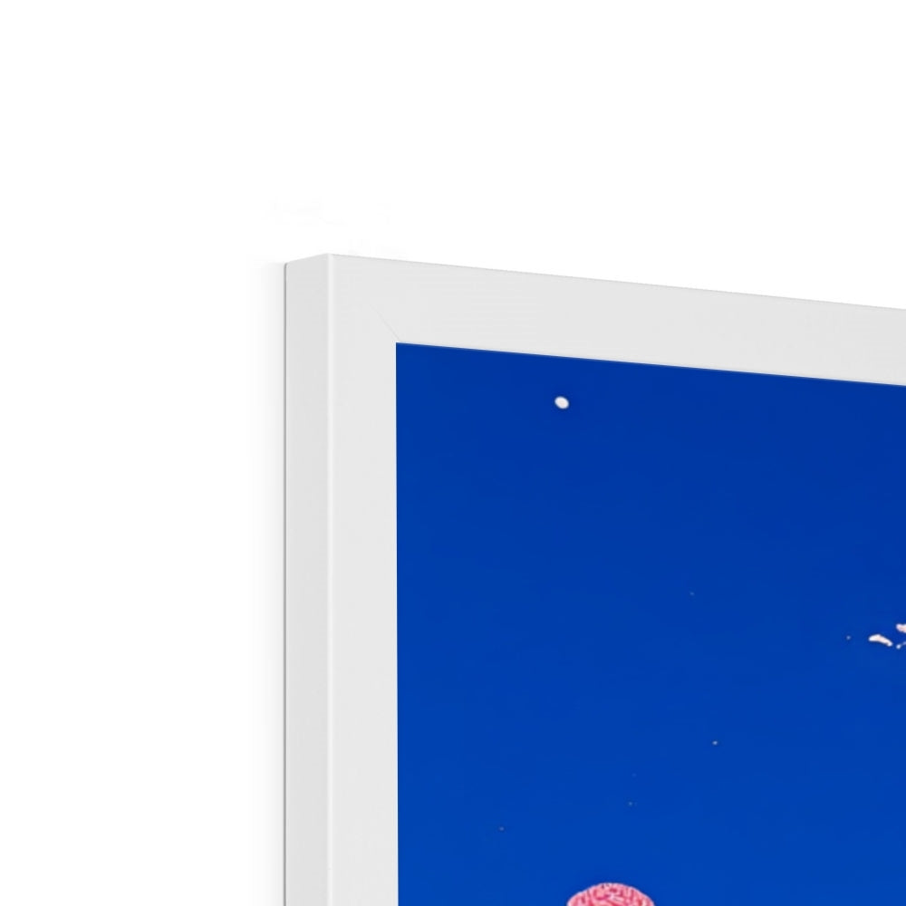 The Cloud-Brained Gentleman – Neon Surrealism – Framed Print detail view by Soulkeeper2099