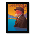 Der Alte Mann, der Wolken am See Ausatmet Gerahmter Druck – Dunkler Kunstdruck by Soulkeeper2099