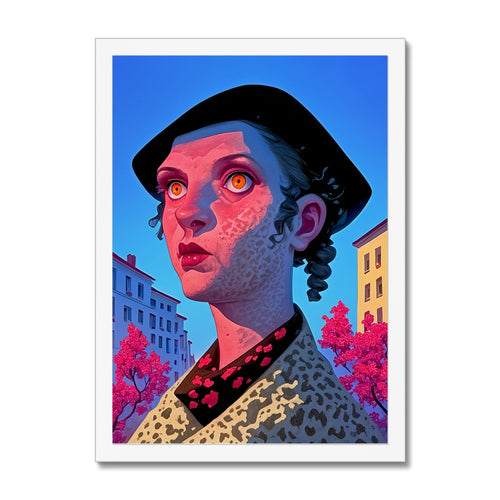 Crimson Gaze – Surreal Portrait Print – Framed Print detail view by Soulkeeper2099