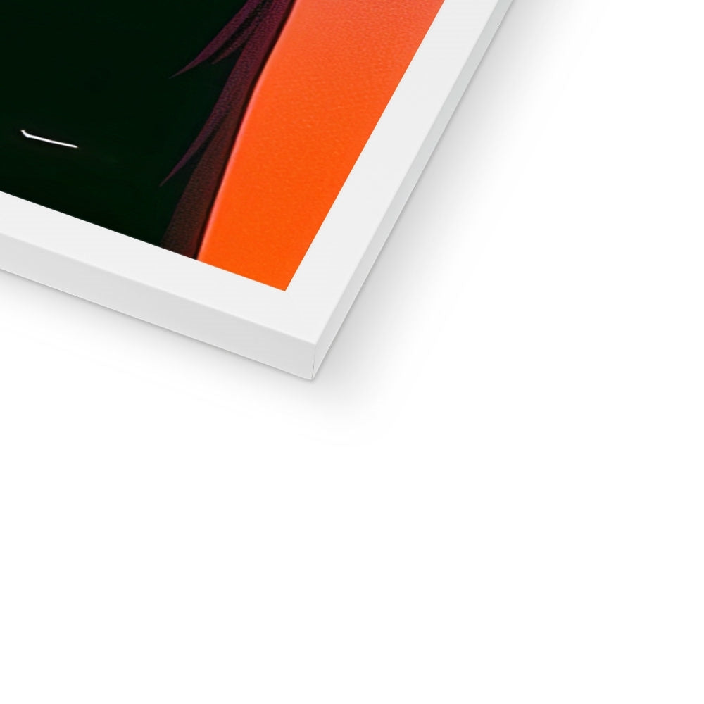 The Cloud-Brained Gentleman – Neon Surrealism – Framed Print detail view by Soulkeeper2099