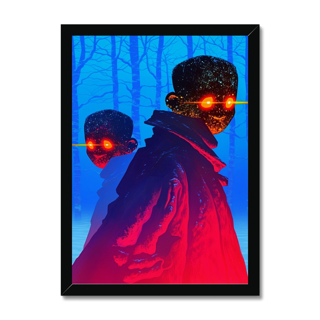 Guardianes iluminados por las estrellas — Impresión Enmarcada – Retrato Surrealista by Soulkeeper2099