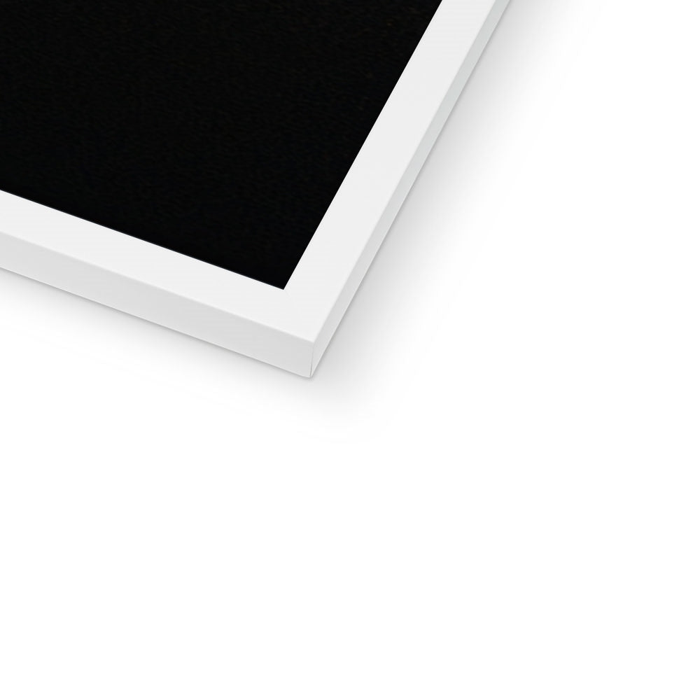 Corner detail of the white frame and white mat on “The Boy Beneath the Violet Cloud” – Soulkeeper2099 framed art print.