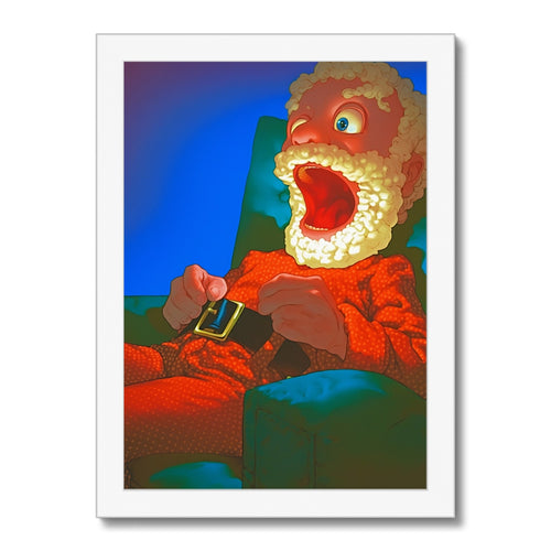 Couch-Side Christmas Scream – Dark Art Print – Framed Print detail view by Soulkeeper2099