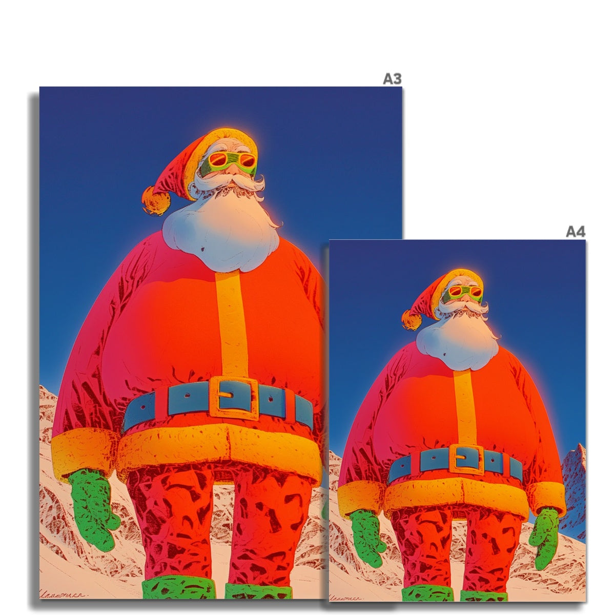 Skyline Patrol Santa – Dark Art Print – Fine Art Print detail view by Soulkeeper2099
