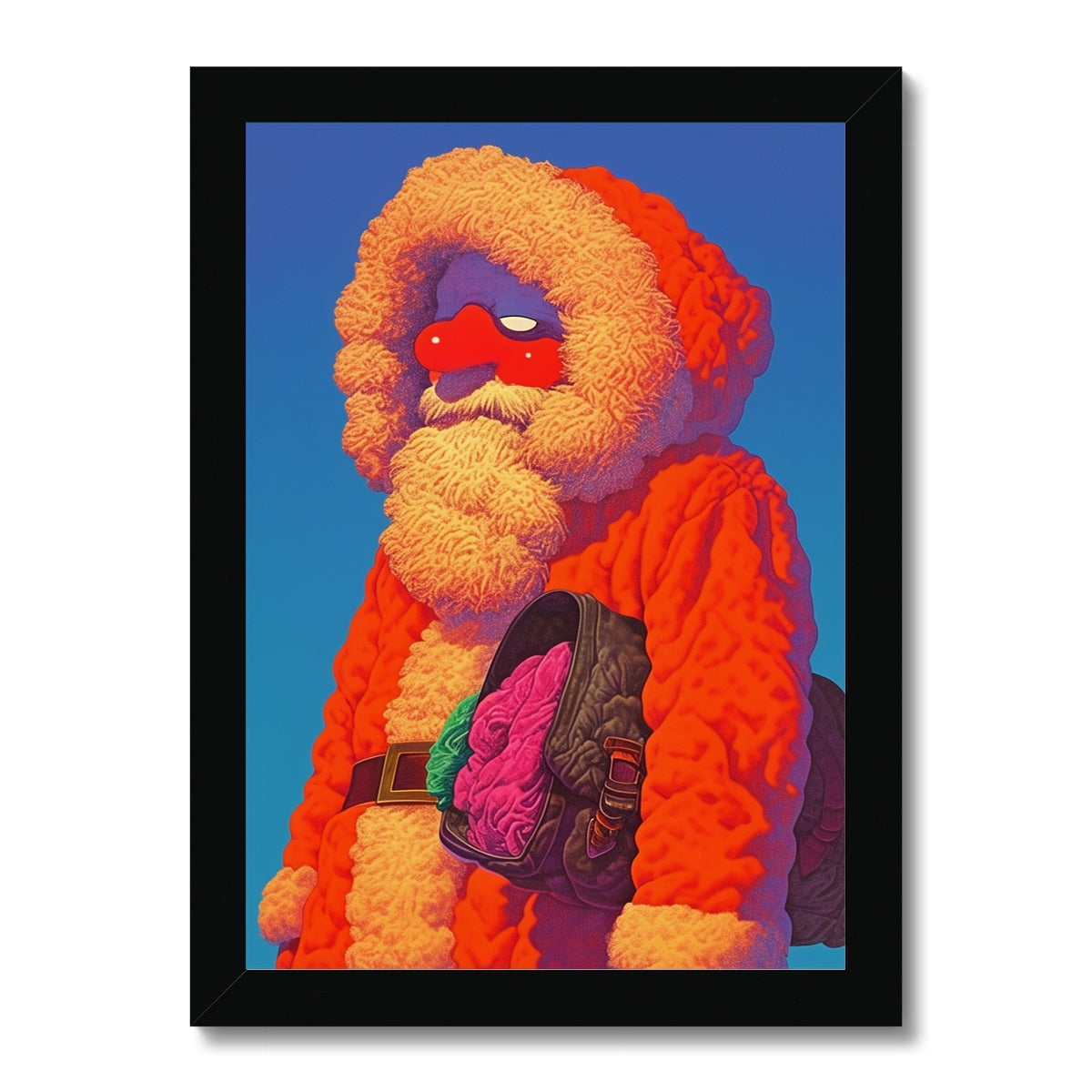 Santa, empacando su mente — Impresión Enmarcada – Arte Oscuro by Soulkeeper2099
