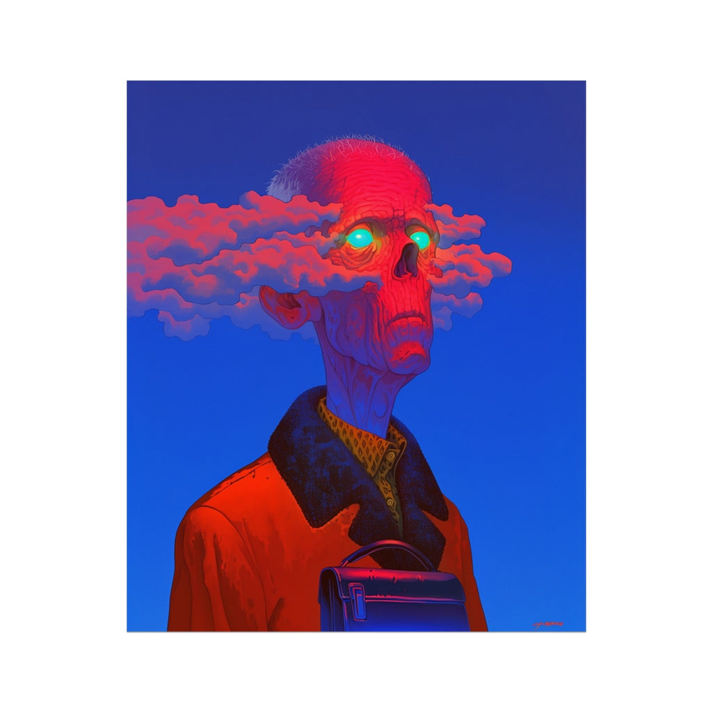 Blue-Eyed Courier of the Syndicate – 1/1 Original Art – Hahnemühle Photo Rag Print by Soulkeeper2099