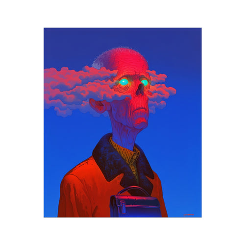 Blue-Eyed Courier of the Syndicate – 1/1 Original Art – Hahnemühle Photo Rag Print by Soulkeeper2099