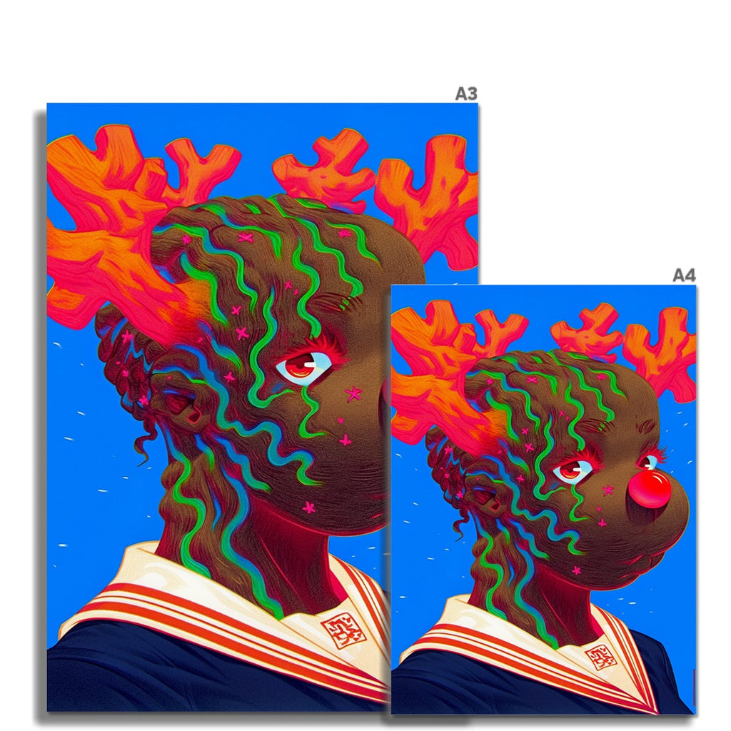 Sailor Reindeer Girl – Dark Art Print – Fine Art Print detail view by Soulkeeper2099