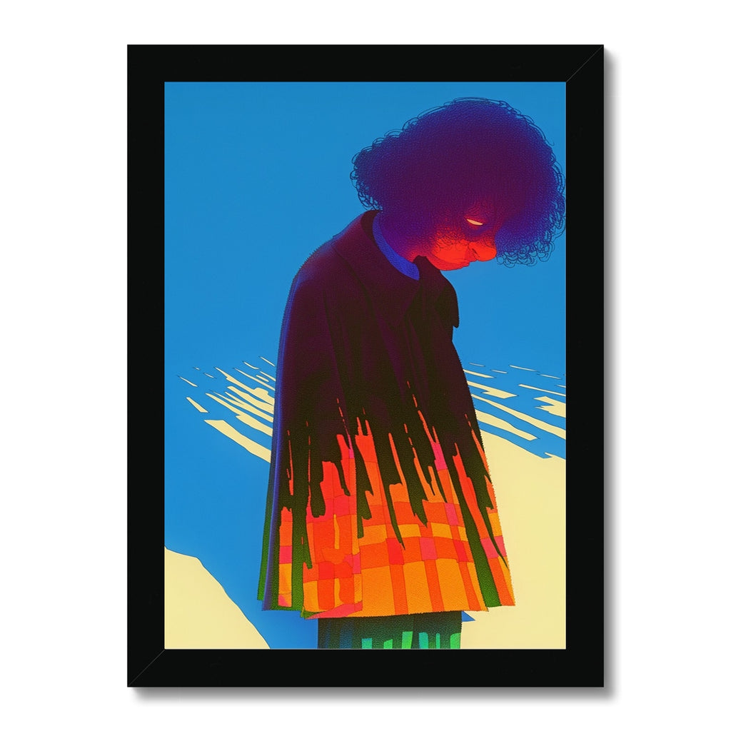Ausgefranster Aurora-Umhang — Gerahmter Druck – Surreales Porträt by Soulkeeper2099