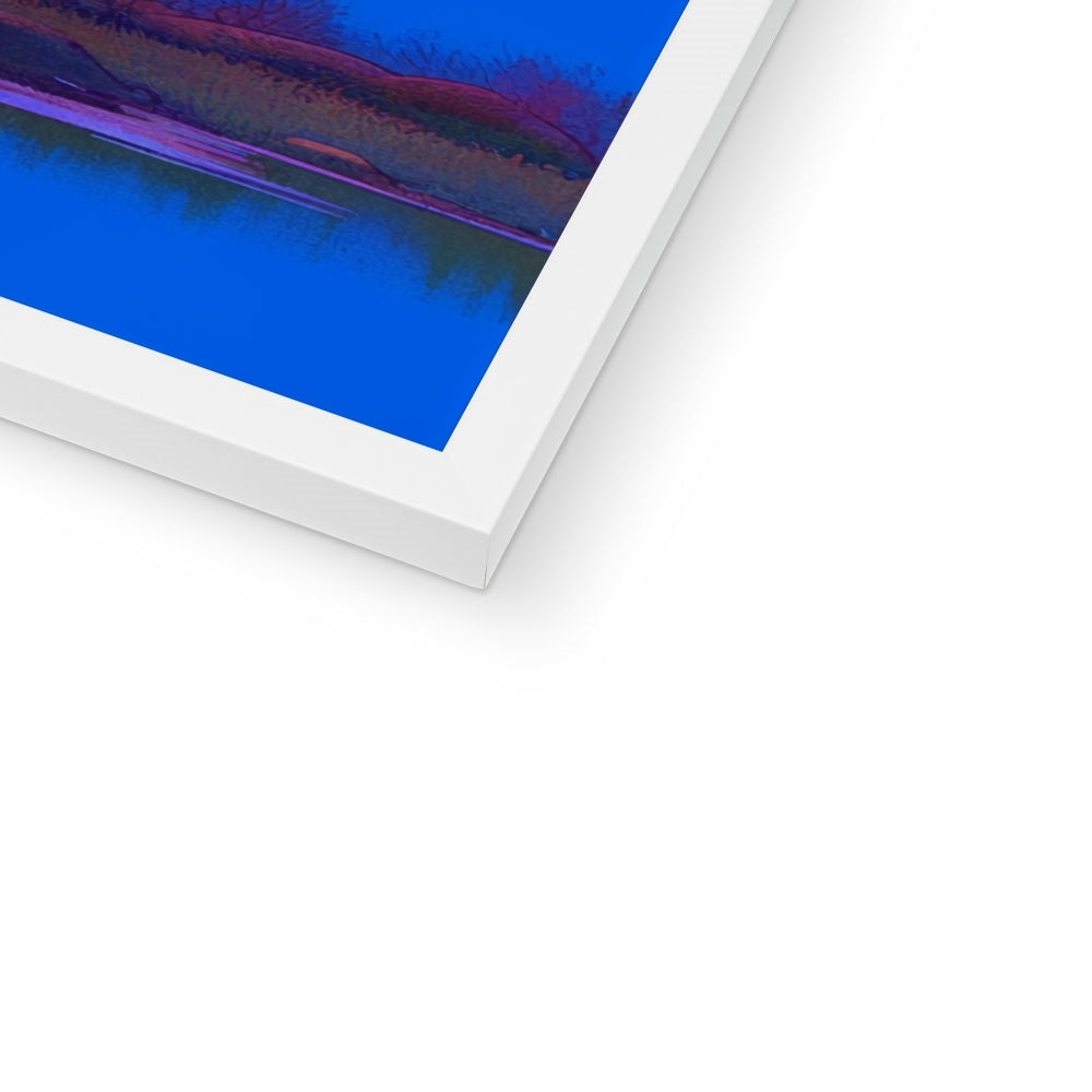 Corner detail of the white frame and white mat on “The Ruined Habitat” – Soulkeeper2099 framed art print.