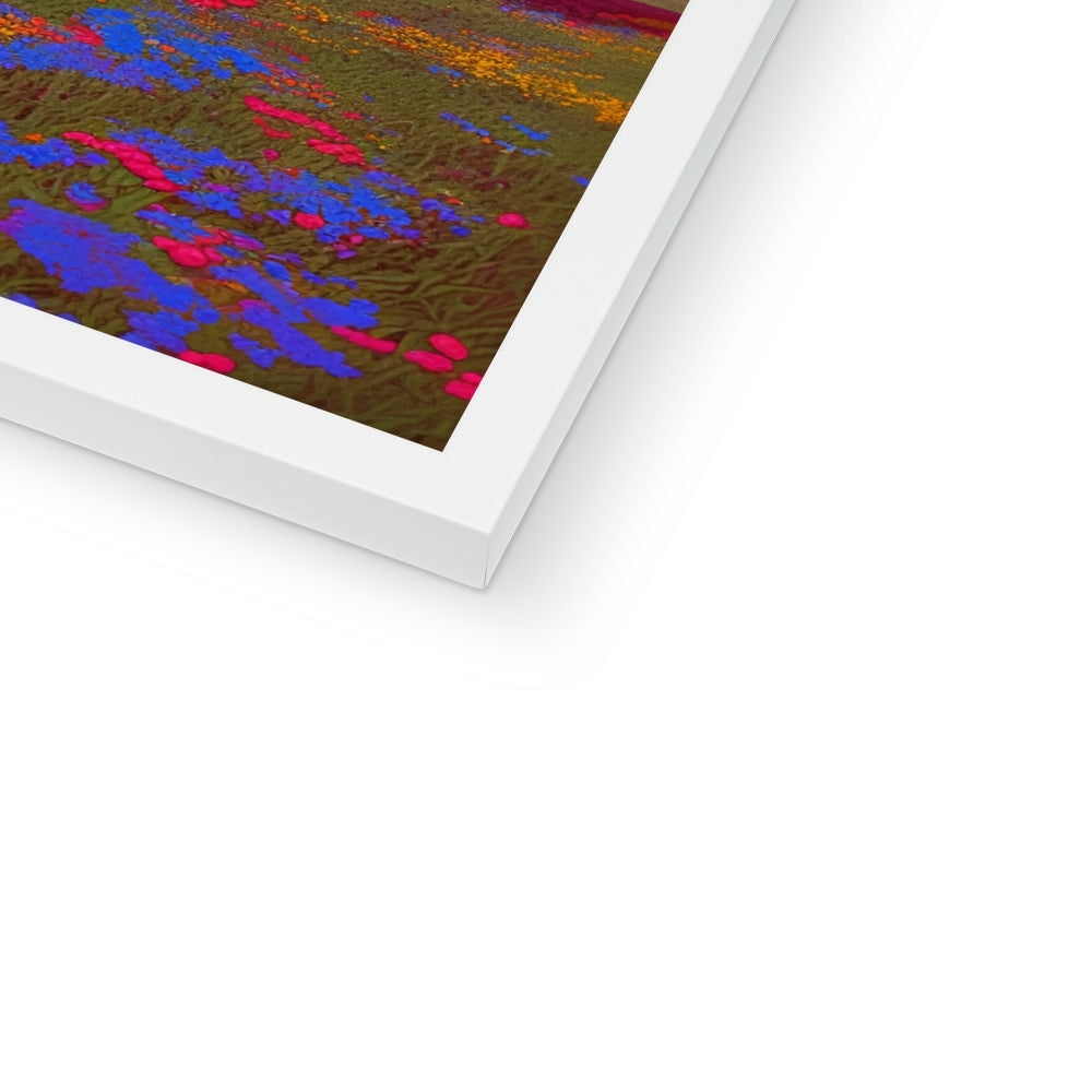 Corner detail of the white frame and white mat on “The House Behind the Cloud” – Soulkeeper2099 framed art print.