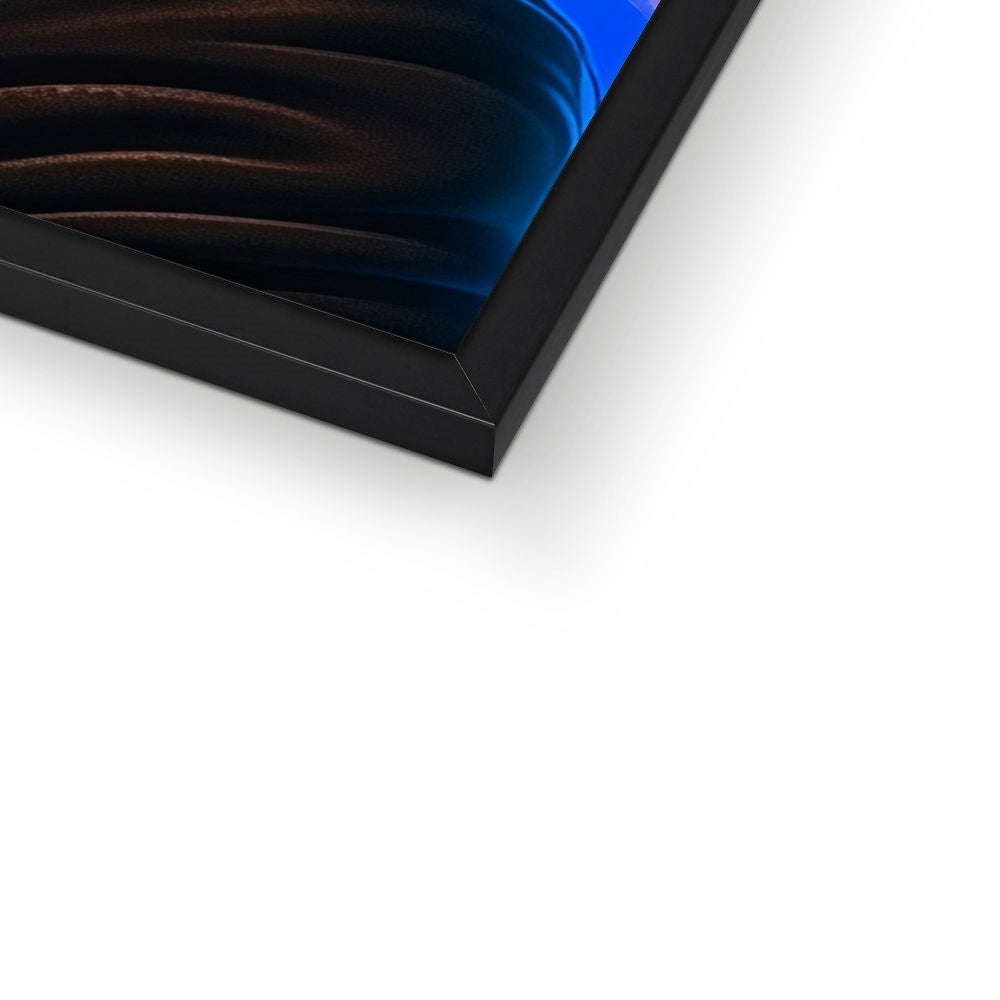 The Green-Crowned Red Gentleman – Neon Surrealism – Framed Print detail view by Soulkeeper2099