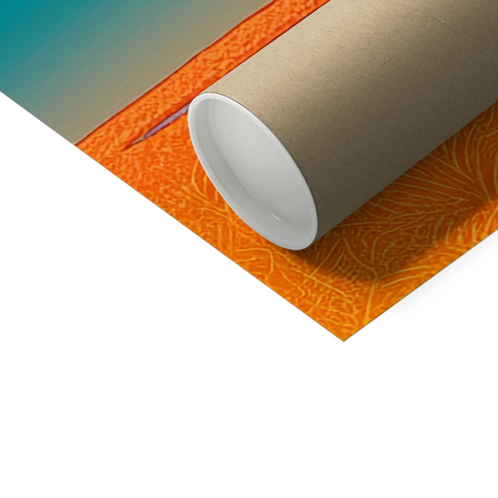 Tree That Carries Ruins – Neon Cyberpunk Art – Hahnemühle Photo Rag Print detail view by Soulkeeper2099