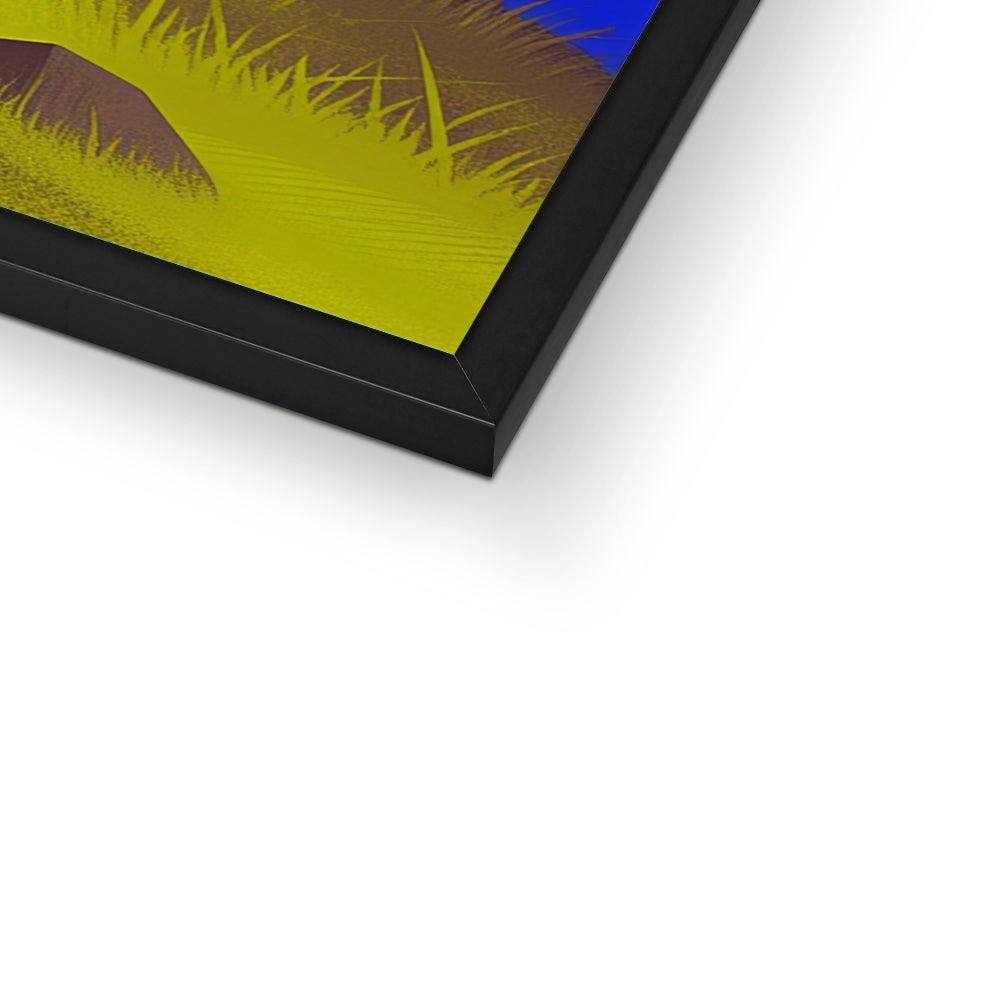 The Mountain’s Profile – Neon Surrealism – Framed Print detail view by Soulkeeper2099