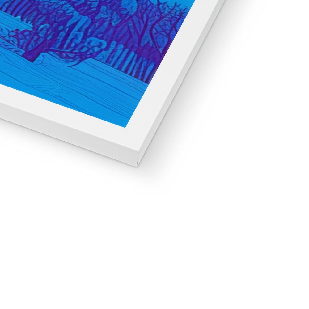 Breath of Neon Winter – Surreal Portrait Print – Framed Print close-up by Soulkeeper2099