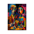 A Table for Two in Colorful Silence – Dark Art Print – Hahnemühle German Etching Print by Soulkeeper2099