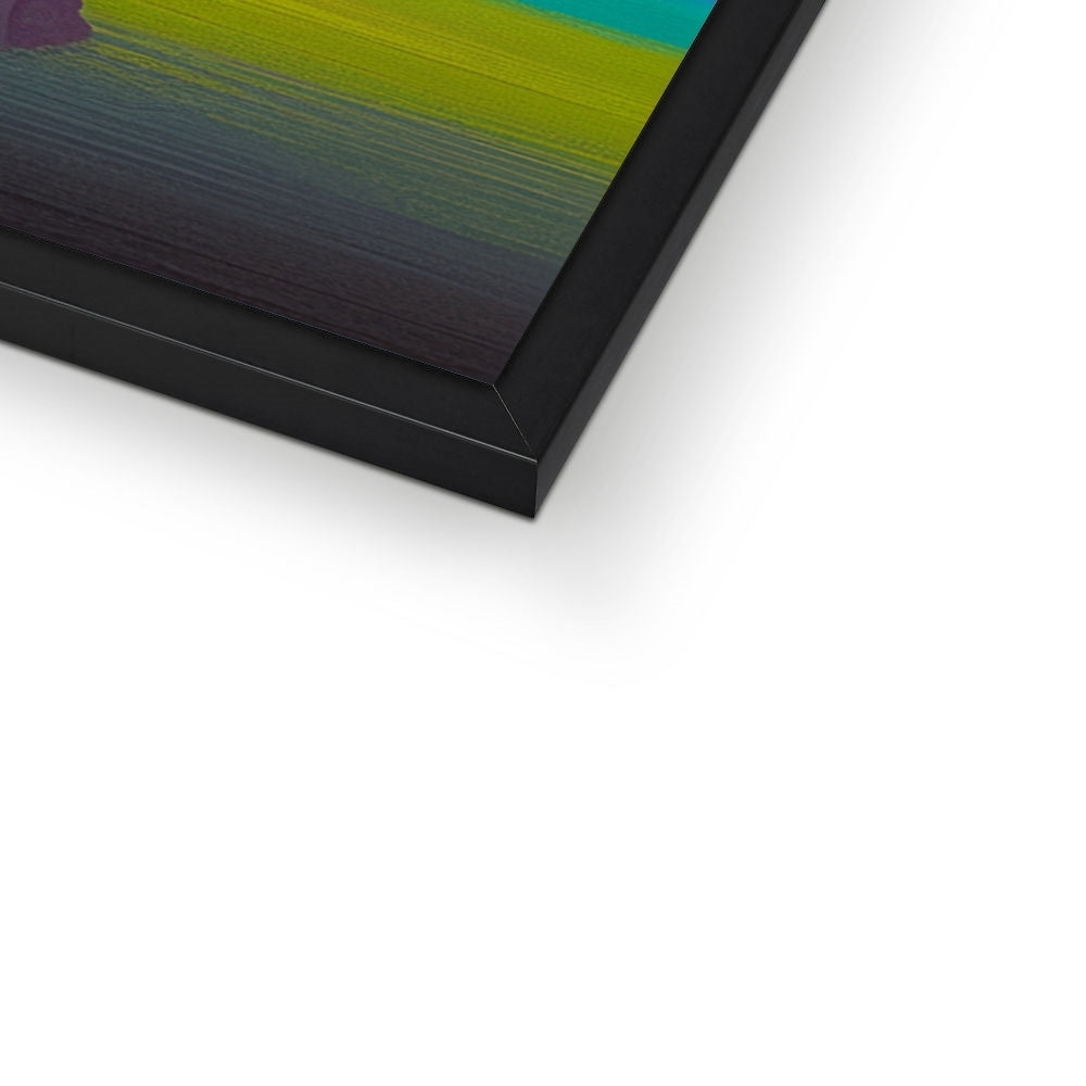 Corner detail of the black frame and white mat on “The City in the Canopy” – Soulkeeper2099 framed art print.