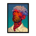 Neural Bloom – Surreal Portrait Print – Framed Print by Soulkeeper2099