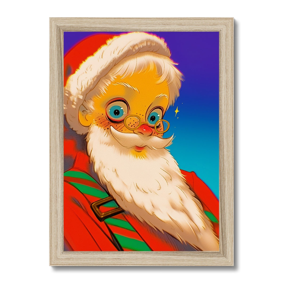 Papá Noel de la era del estaño — Impresión Enmarcada – Arte Oscuro – Maqueta del marco by Soulkeeper2099