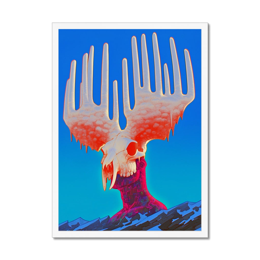 Throne of Antlers and Snow – Dark Art Print – Framed Print detail view by Soulkeeper2099