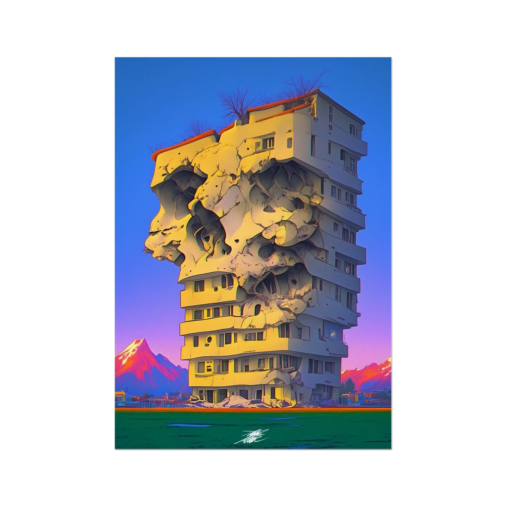 The Face of a Falling Tower – Dark Art – Hahnemühle Photo Rag Print by Soulkeeper2099