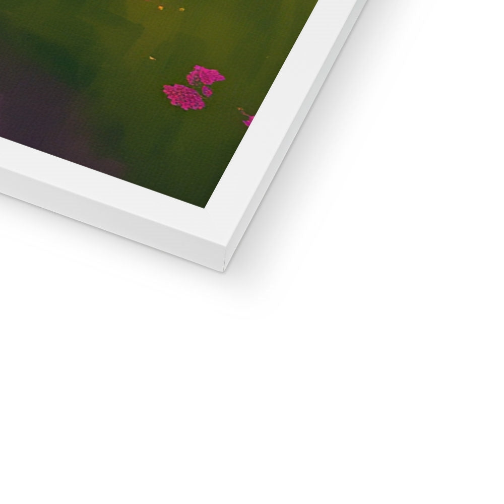 The Bloom-Buried Thinker – Neon Surrealism – Framed Print detail view by Soulkeeper2099