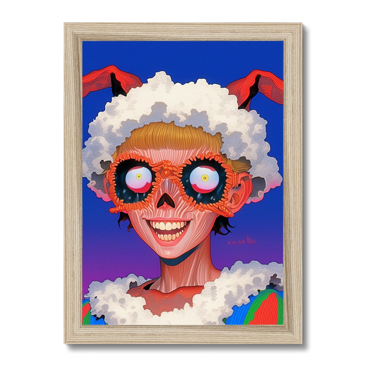 Juerguista con máscara de lana — Impresión Enmarcada – Arte Oscuro – Maqueta del marco by Soulkeeper2099