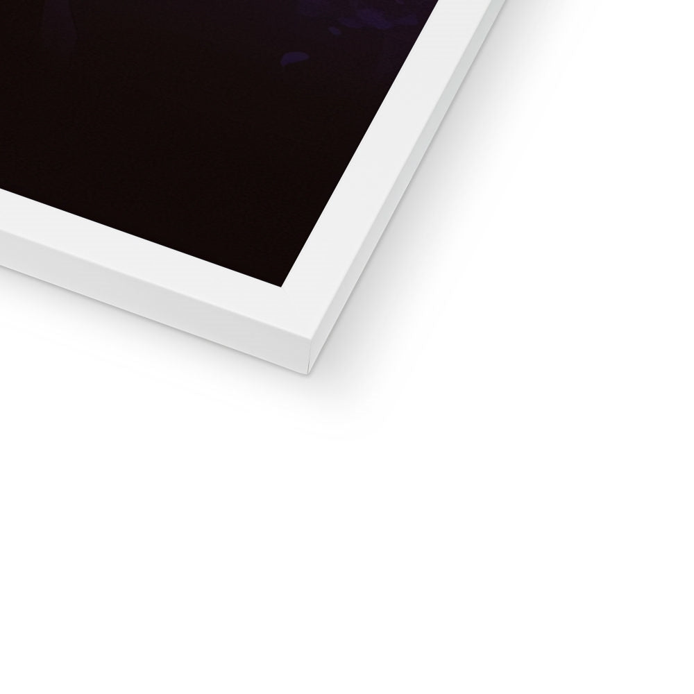 Corner detail of the white frame and white mat on “Two Selves by the Lake” – Soulkeeper2099 framed art print.