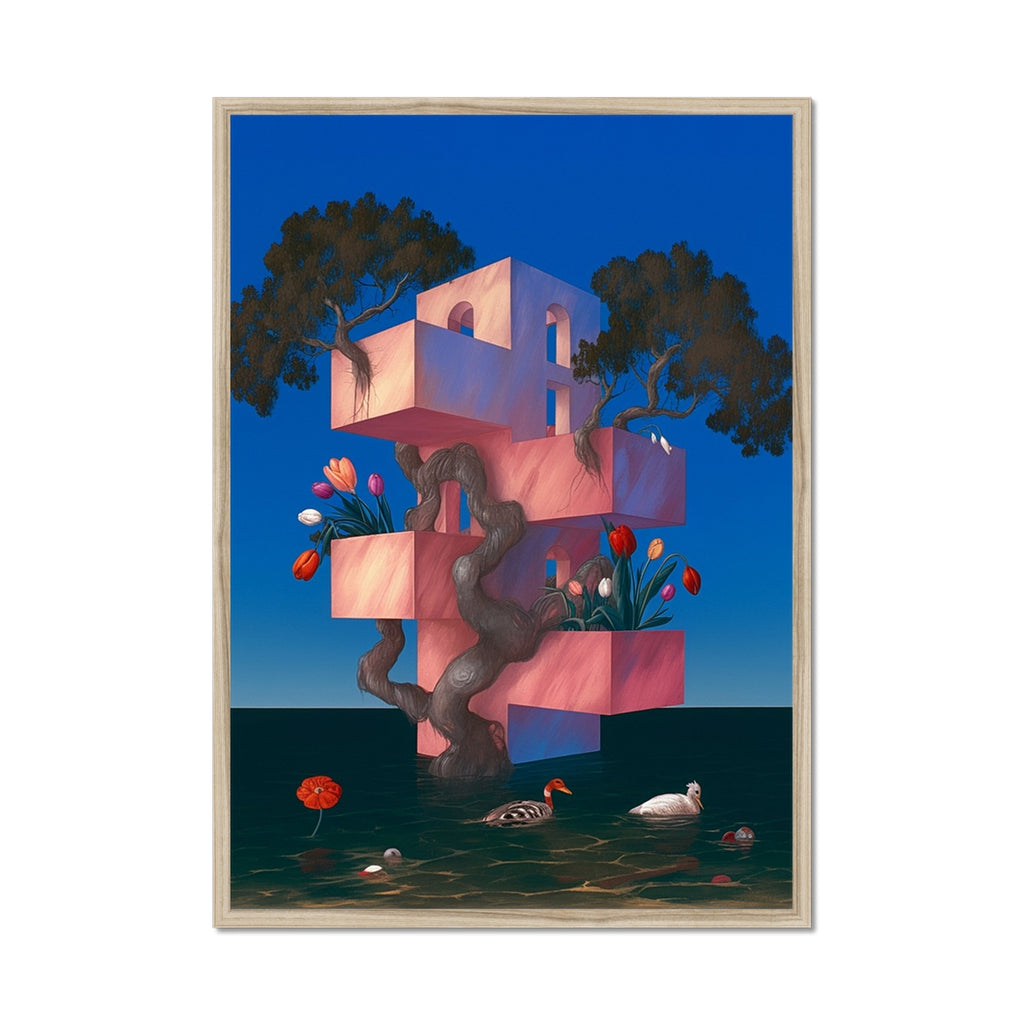 The Floating Garden Ark – Dark Art Print – Framed Print frame mockup by Soulkeeper2099