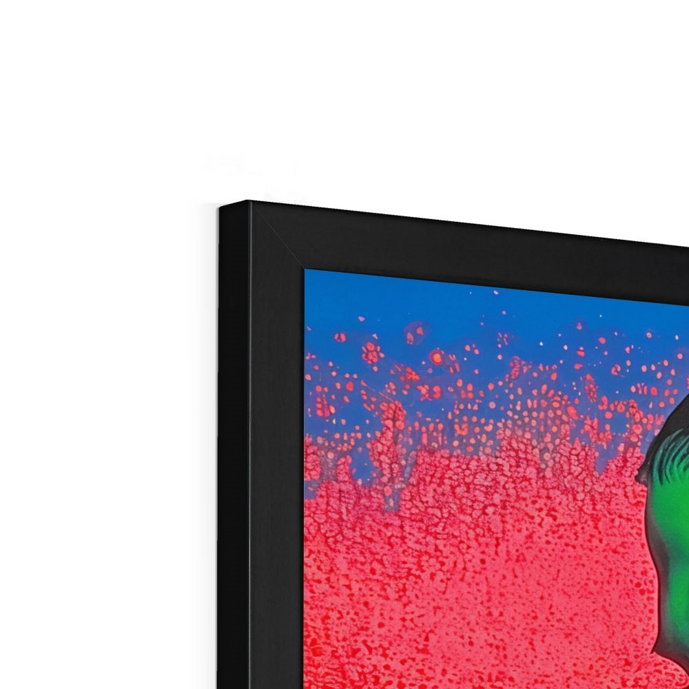 Neon Ascetic – Surreal Portrait Print – Framed Print view 7 by Soulkeeper2099